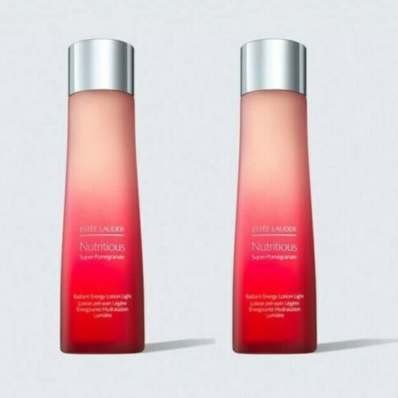 Lot 2x New ESTĒE LAUDER Nutritious Super-Pomegranate Radiant Lotion Light 200ml
